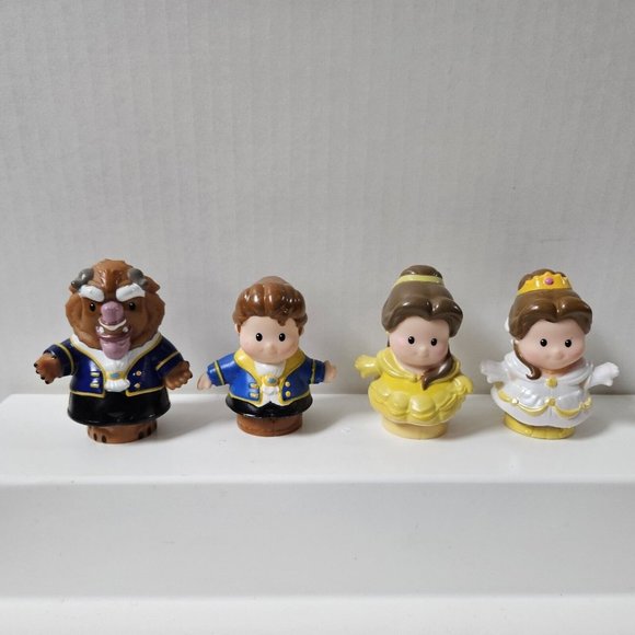 Mattel Other - Little People Disney Figures Beauty & the Beast Belle Princess Prince Adam Lot